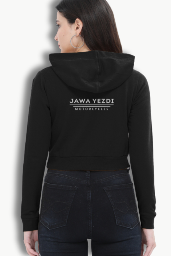 Jawa Yezdi Motorcycles Cropped Hoodie - Image 3