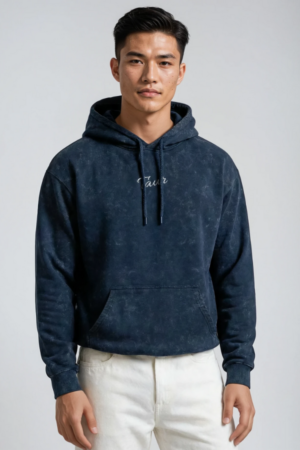 Taur on Model Acid Washed Hoodie